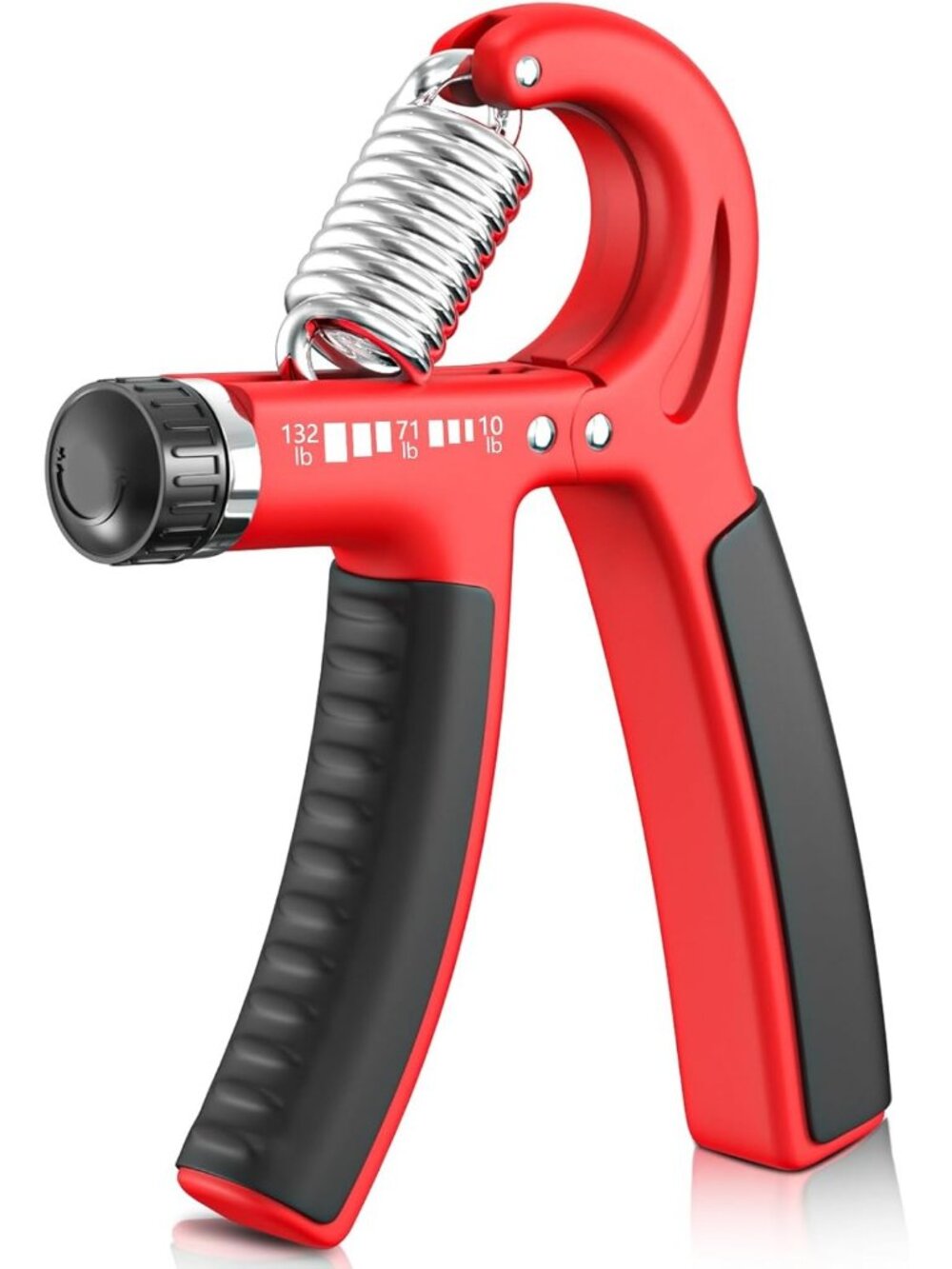 Adjustable Red Hand Grip Strengthener 10-132 lbs Forearm Exerciser